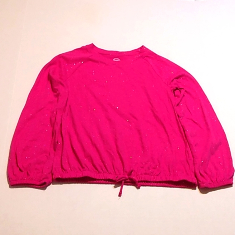Girls Pink with Glitter Wonder Nation Shirt Size M (7-8y). Gently Worn